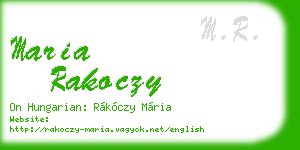 maria rakoczy business card