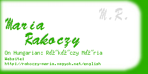 maria rakoczy business card
